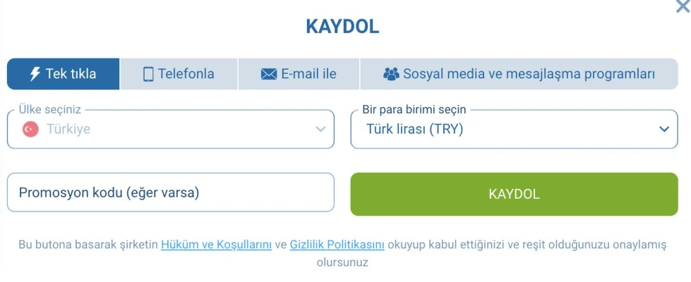 1xbet ücretsiz kayıt